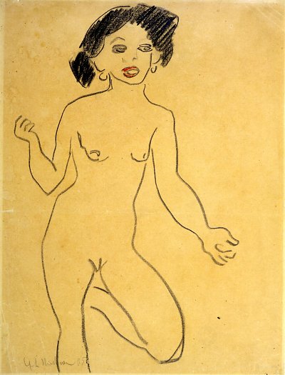 Erzählende Milli von Ernst-Ludwig-Kirchner als Kunstdruck auf Leinwand