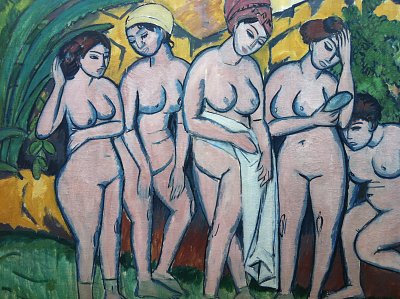 Frauen im Bad von Ernst-Ludwig-Kirchner als Kunstdruck auf Leinwand
