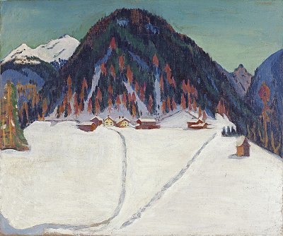 Junkerboden unter Schnee von Ernst-Ludwig-Kirchner als Kunstdruck auf Leinwand