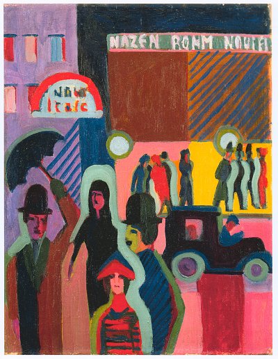 Kaufhaus im Regen von Ernst-Ludwig-Kirchner als Kunstdruck auf Leinwand