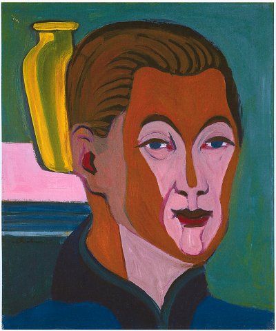 Kopf des Malers (Selbstbildnis) von Ernst-Ludwig-Kirchner als Kunstdruck auf Leinwand