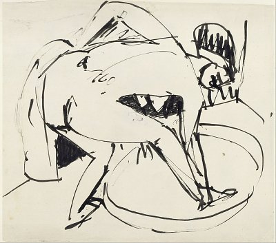 Mädchen in Wanne von Ernst Ludwig Kirchner als Kunstdruck auf Leinwand