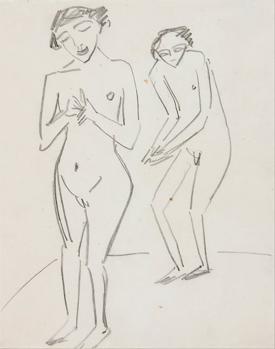 Mann und Frau von Ernst Ludwig Kirchner als Kunstdruck auf Leinwand