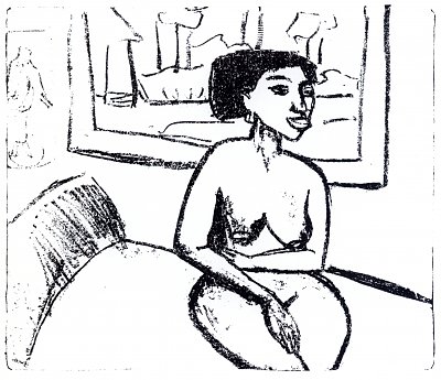 Negerin auf einem Bett von Ernst Ludwig Kirchner als Kunstdruck auf Leinwand