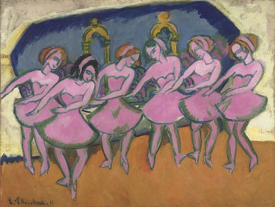 Sechs Taenzer von Ernst Ludwig Kirchner als Kunstdruck auf Leinwand