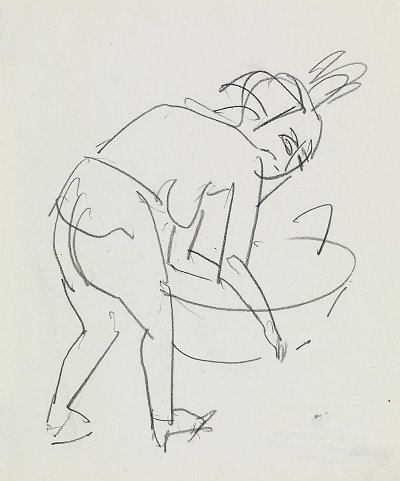 Sich waschende Frau von Ernst Ludwig Kirchner als Kunstdruck auf Leinwand