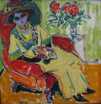Sitzende Dame (Dodo) von Ernst Ludwig Kirchner als Kunstdruck auf Leinwand