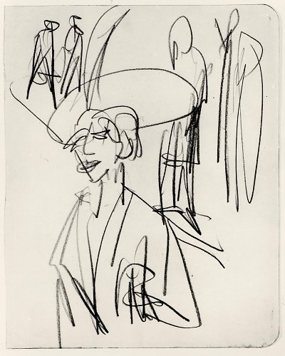 Studie zur Roten Kokotte von Ernst Ludwig Kirchner als Kunstdruck auf Leinwand