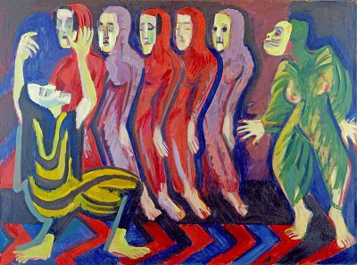 Totentanz der Mary Wigman von Ernst Ludwig Kirchner als Kunstdruck auf Leinwand