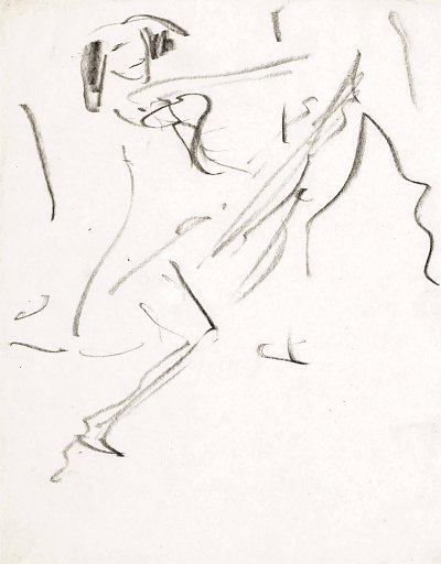 Varietétänzerin Skizze von Ernst Ludwig Kirchner als Kunstdruck auf Leinwand