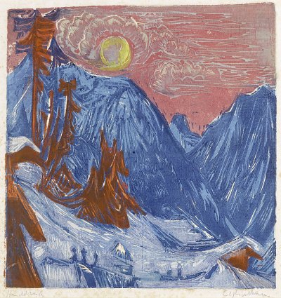 Wintermondnacht von Ernst-Ludwig-Kirchner als Kunstdruck auf Leinwand