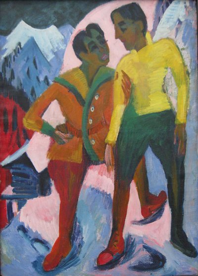 Zwei Brüder von Ernst-Ludwig-Kirchner als Kunstdruck auf Leinwand