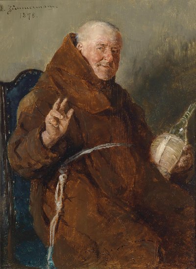 Fröhlicher Mönch von Ernst Zimmermann als Kunstdruck auf Leinwand