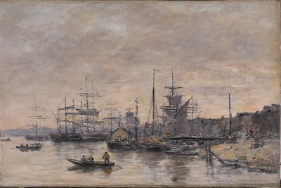 Bordeaux the Harbor von Eugene Boudin als Kunstdruck auf Leinwand