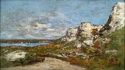 Cote de plougastel et rade de brest von Eugene Boudin als Kunstdruck auf Leinwand