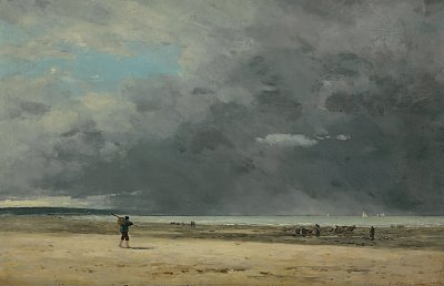 Deauvill, maree basse von Eugene Boudin als Kunstdruck auf Leinwand