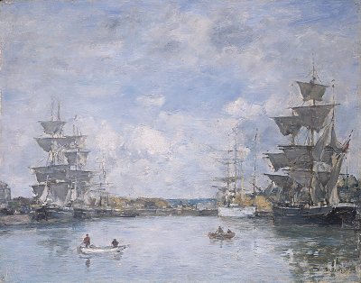 Deauville Le Bassin von Eugene Boudin als Kunstdruck auf Leinwand