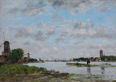 Die Maas bei Dordrecht von Eugene Boudin als Kunstdruck auf Leinwand