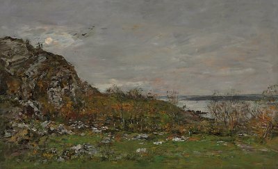 Embouchure de l Elorn aux environs de Brest von Eugene Boudin als Kunstdruck auf Leinwand