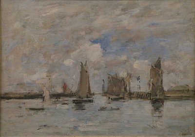 Entree du port de Trouville a maree haute von Eugene Boudin als Kunstdruck auf Leinwand