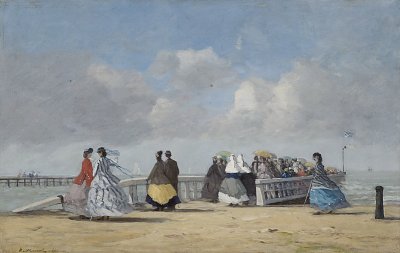 L embarcadere a Trouville von Eugene Boudin als Kunstdruck auf Leinwand
