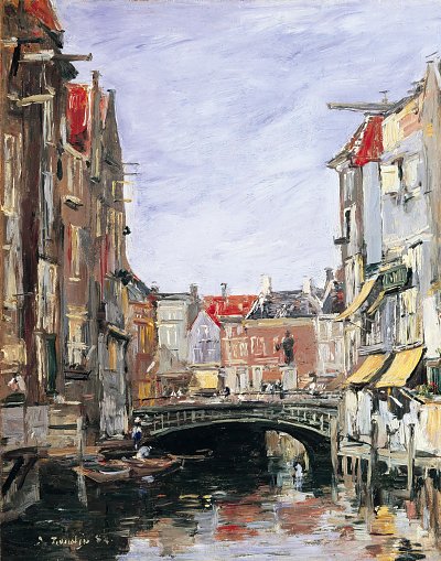 La Place Ary Scheffer, Dordrecht von Eugene Boudin als Kunstdruck auf Leinwand