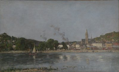 La Seine, Caudebec en Caux von Eugene Boudin als Kunstdruck auf Leinwand