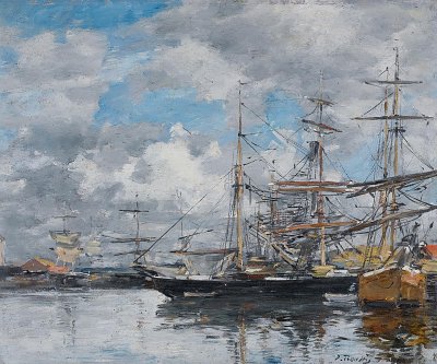 Le bassin de Deauville von Eugene Boudin als Kunstdruck auf Leinwand