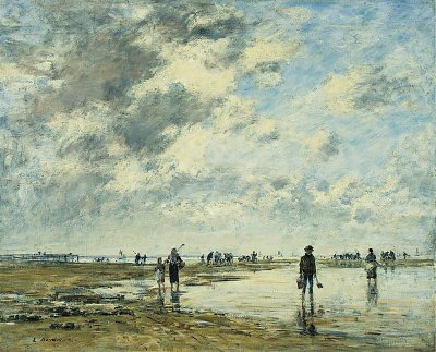 Maree basse Berck von Eugene Boudin als Kunstdruck auf Leinwand