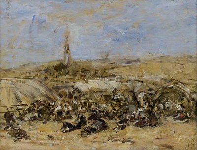 Pardon of Ste Anne La Palud von Eugene Boudin als Kunstdruck auf Leinwand