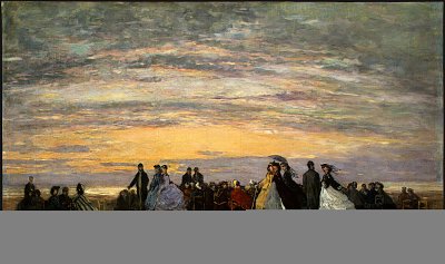 The Beach at Villerville von Eugene Boudin als Kunstdruck auf Leinwand
