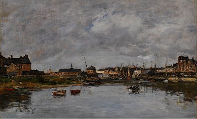Trouville le Port von Eugene Boudin als Kunstdruck auf Leinwand