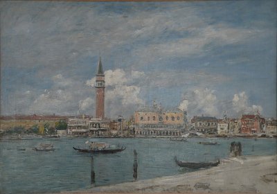 Venice la Piazzetta vue du Grand Canal von Eugene Boudin als Kunstdruck auf Leinwand