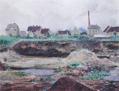 Am Stadtrand von Klagenfurt von Felix-Esterl als Kunstdruck auf Leinwand