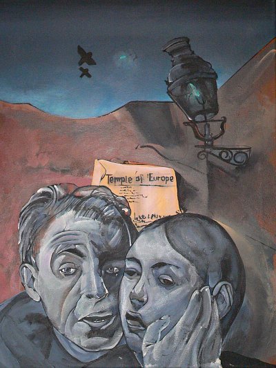 Angst Selbstbildnis mit seiner Nichte Marianne von Felix Nussbaum als Kunstdruck auf Leinwand