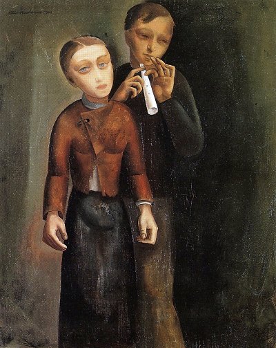 Junges Paar von Felix Nussbaum als Kunstdruck auf Leinwand