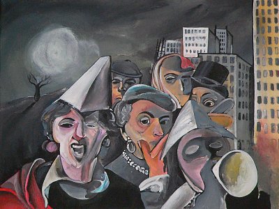 Mascerade Mummenschanz von Felix Nussbaum als Kunstdruck auf Leinwand