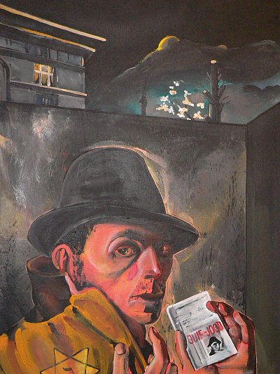 Selbstbildnis mit judenpass von Felix Nussbaum als Kunstdruck auf Leinwand
