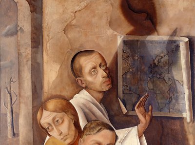 Selbstportät im Versteck von Felix Nussbaum als Kunstdruck auf Leinwand