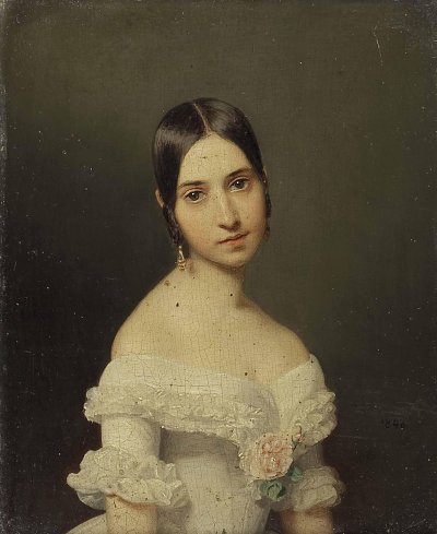 Bildnis eines Mädchens von Ferdinand-Georg-Waldmueller als Kunstdruck auf Leinwand