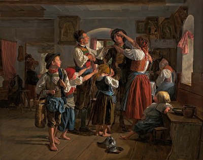Der Abschied des Conscribierten von Ferdinand-Georg-Waldmueller als Kunstdruck auf Leinwand
