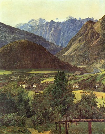 Der Dachstein vom Sophienplatze aus von Ferdinand-Georg-Waldmueller als Kunstdruck auf Leinwand