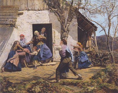 Die Wiedergenesene von Ferdinand-Georg-Waldmueller als Kunstdruck auf Leinwand