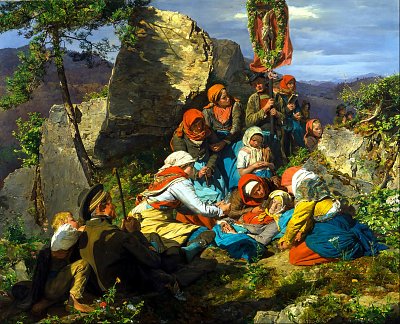 Die kranke Pilgerin von Ferdinand-Georg-Waldmueller als Kunstdruck auf Leinwand