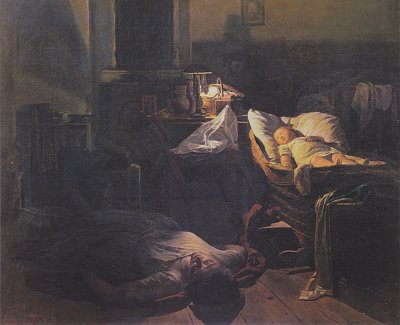 Erschöpfte Kraft von Ferdinand-Georg-Waldmueller als Kunstdruck auf Leinwand