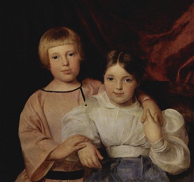 Kinder von Ferdinand Georg Waldmueller als Kunstdruck auf Leinwand