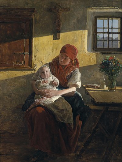 Sonntagruhe von Ferdinand Georg Waldmueller als Kunstdruck auf Leinwand