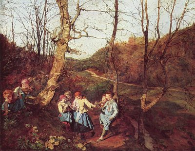 Vorfrühling im Wienerwald von Ferdinand Georg Waldmueller als Kunstdruck auf Leinwand