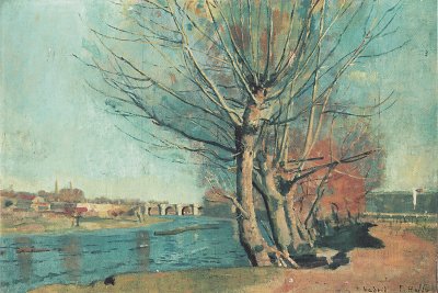 Am Ufer des Manzanares von Ferdinand-Hodler als Kunstdruck auf Leinwand