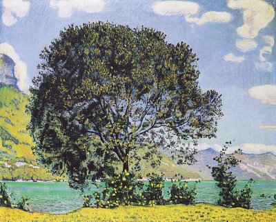 Ein Blick auf den Brienzersee von Bödeli von Ferdinand-Hodler als Kunstdruck auf Leinwand